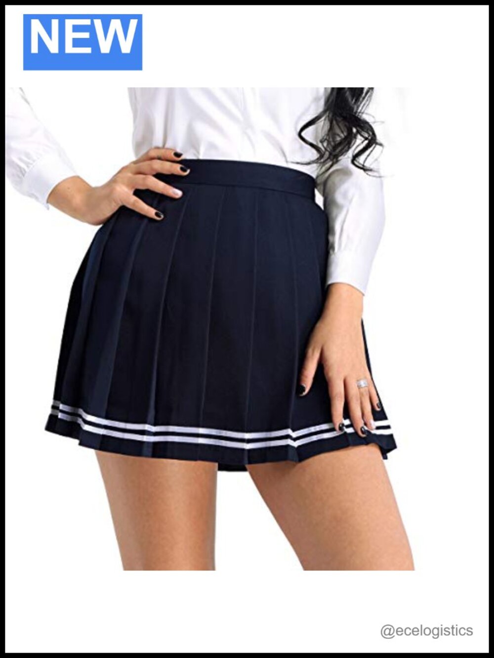 High Waisted Pleated A-Line Mini Skirt Polyester Cosplay Costume